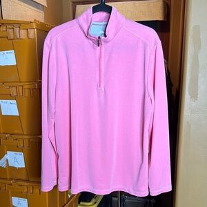 Tommy Bahama Flamingo Pink Half-Zip Sweatshirt Size Medium